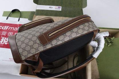 Mochila Lona Canvas Padrão Letras Entrelaçadas