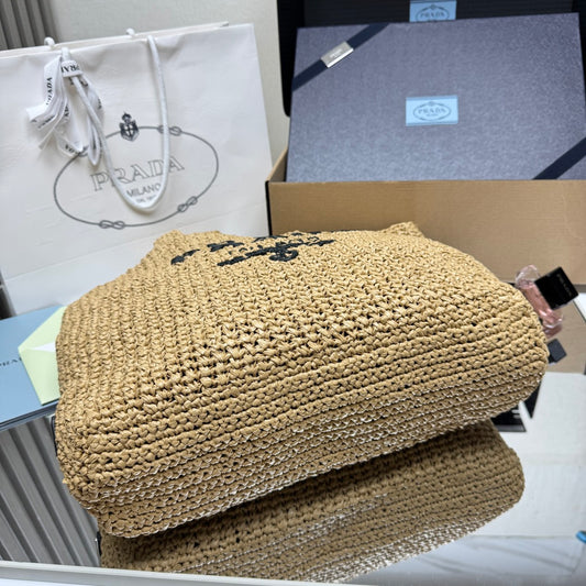 Bolsa Tote Prada em Crochê Natural