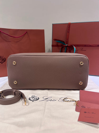 Bolsa Satchel Couro Caramelo Média