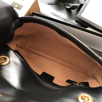 Bolsa Pequena Couro Preto Letras Entrelaçadas Small