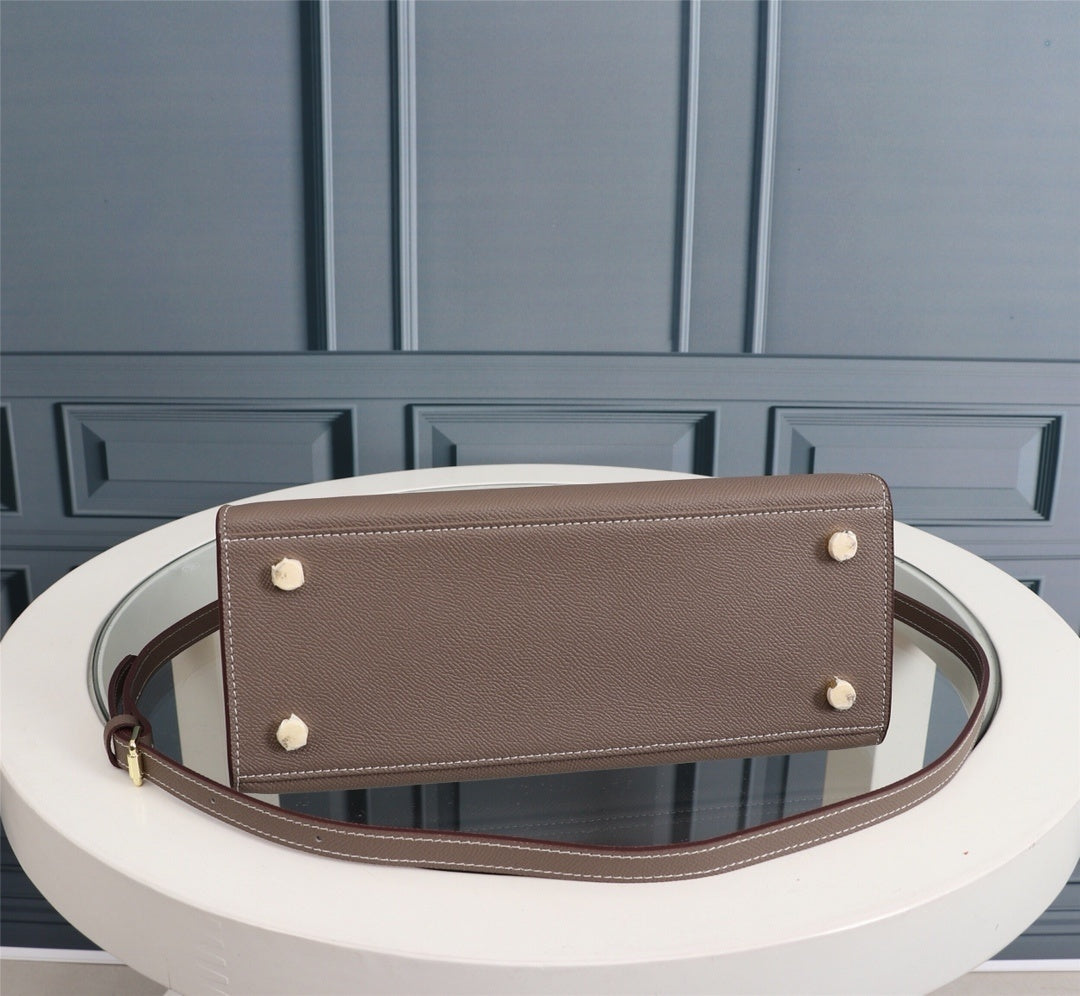 Bolsa Satchel Couro Estruturada com Alça Superior