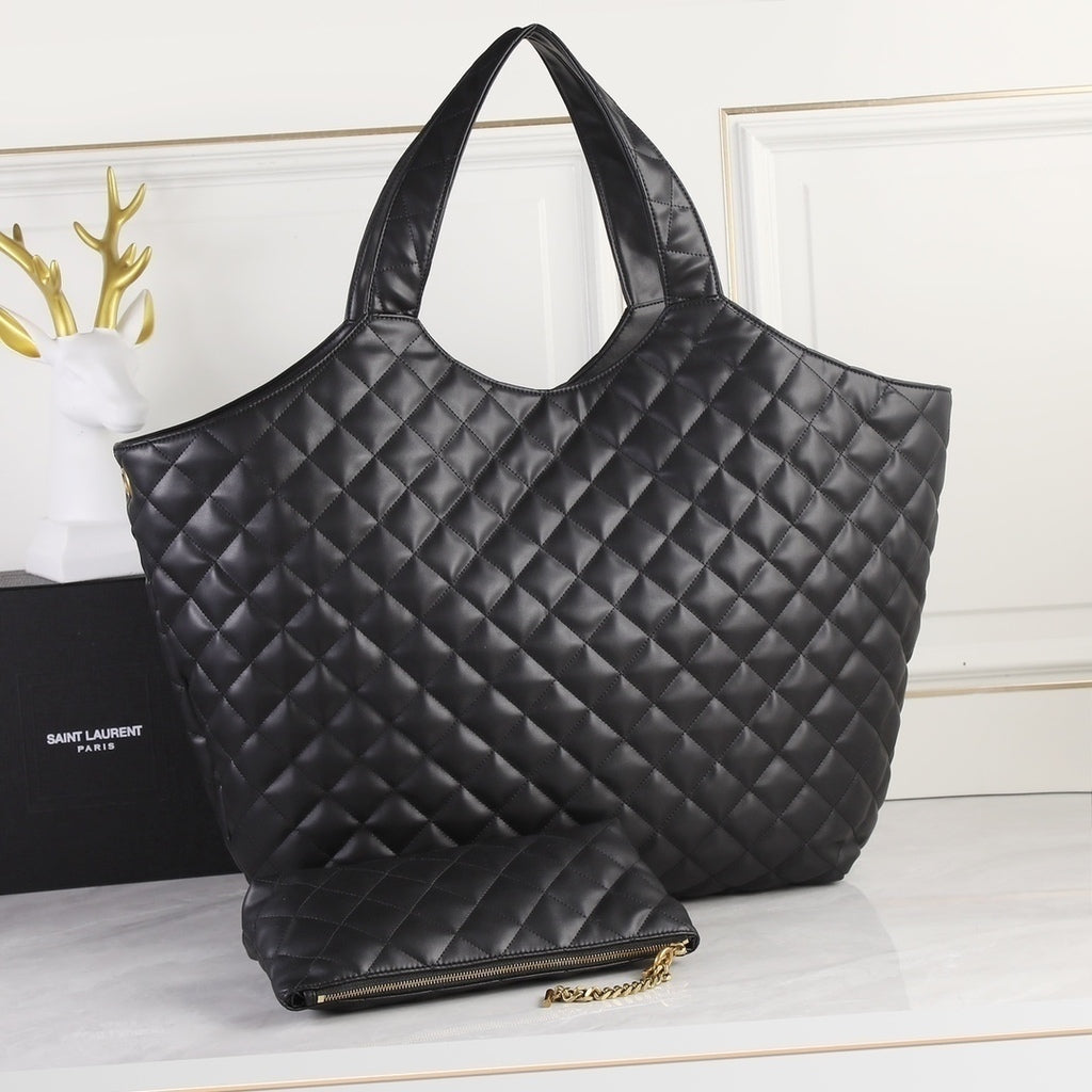 Bolsa Tote Couro Bege Estruturada 58cm