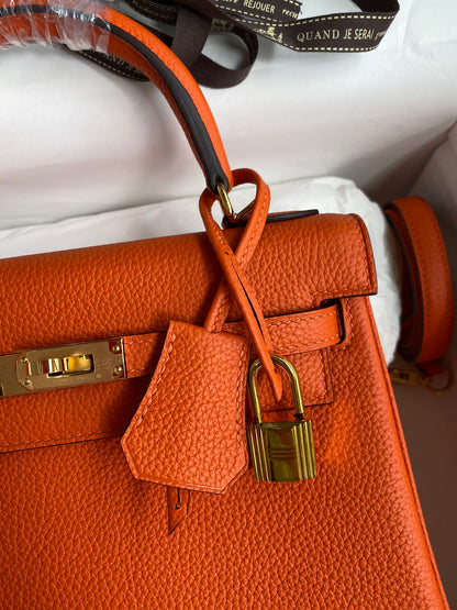 Bolsa Couro Laranja
