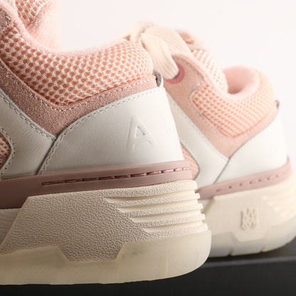 Tênis Cano Alto Couro Branco Detalhe Rosa