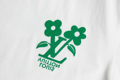 Camiseta Algodão Padrão Monograma Geométrico
