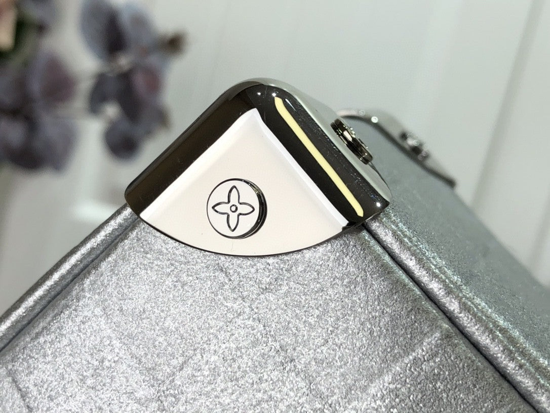 Bolsa Shoulder Pequena Glitter Prata