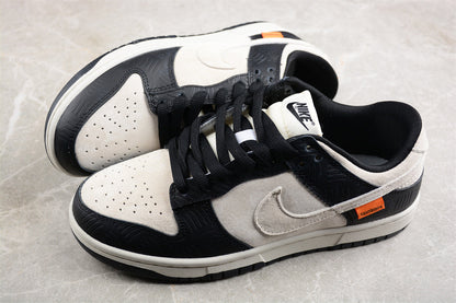 Tênis Cano Baixo Couro Bicolor Preto e Branco