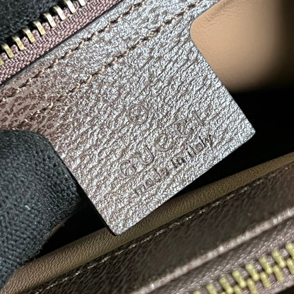 Bolsa Tote Couro Camel Letras Entrelaçadas Pequena