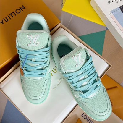 Tênis Casual Malha Mint Green com Detalhes Brancos