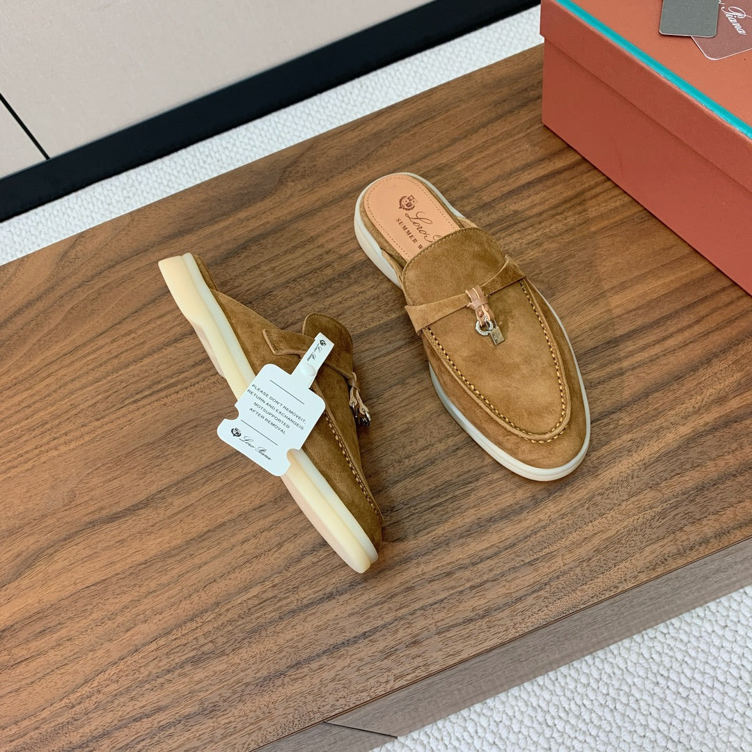 Mule Casual Couro Marrom Claro