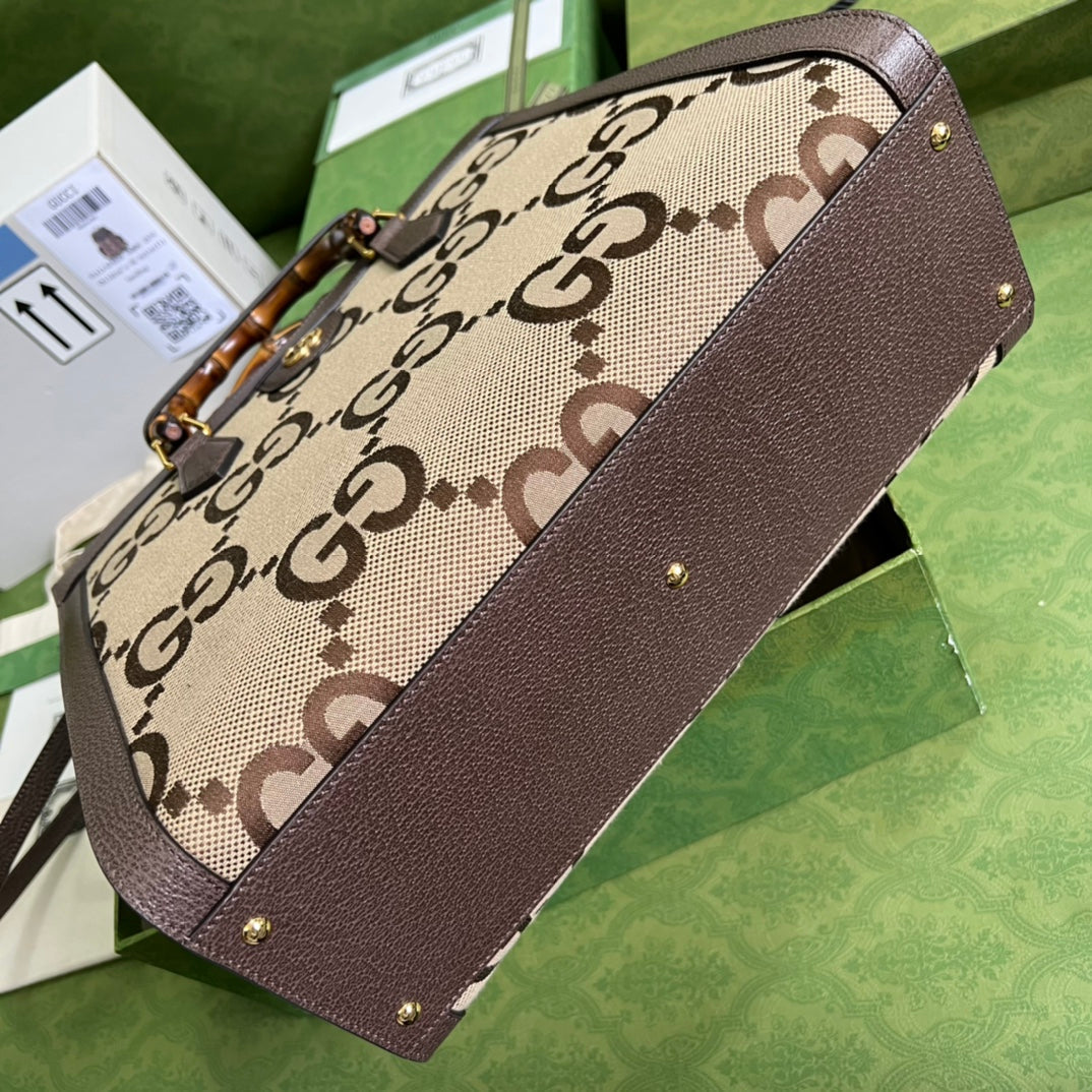 Bolsa Tote Couro Camel Letras Entrelaçadas Pequena