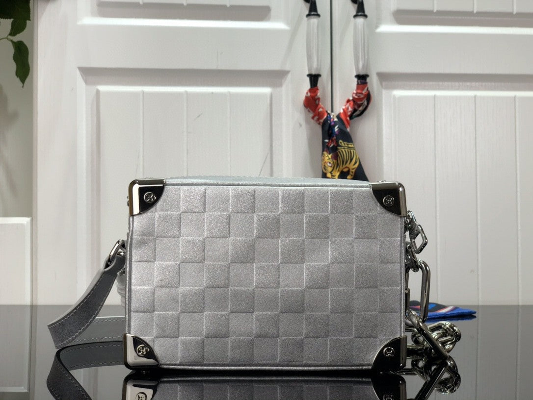 Bolsa Shoulder Pequena Glitter Prata