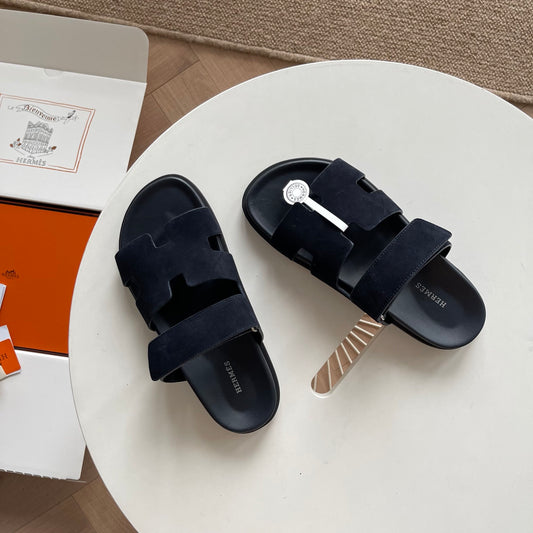 Hermès Chypre Suede - Azul marinho