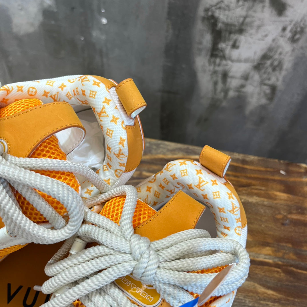 Tênis Skate Couro Amarelo e Branco