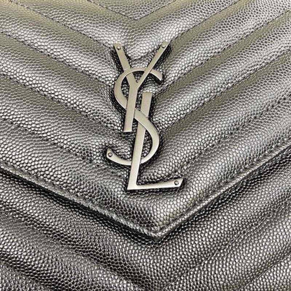 Bolsa Ombro Couro Preto Fechamento Magnético