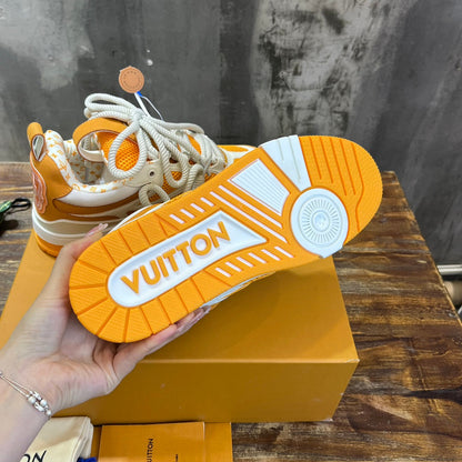 Tênis Skate Couro Amarelo e Branco