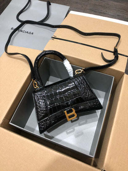 Bolsa Satchel Couro Cinza Corpo Estruturado XS