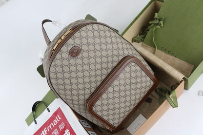 Mochila Lona Canvas Padrão Letras Entrelaçadas