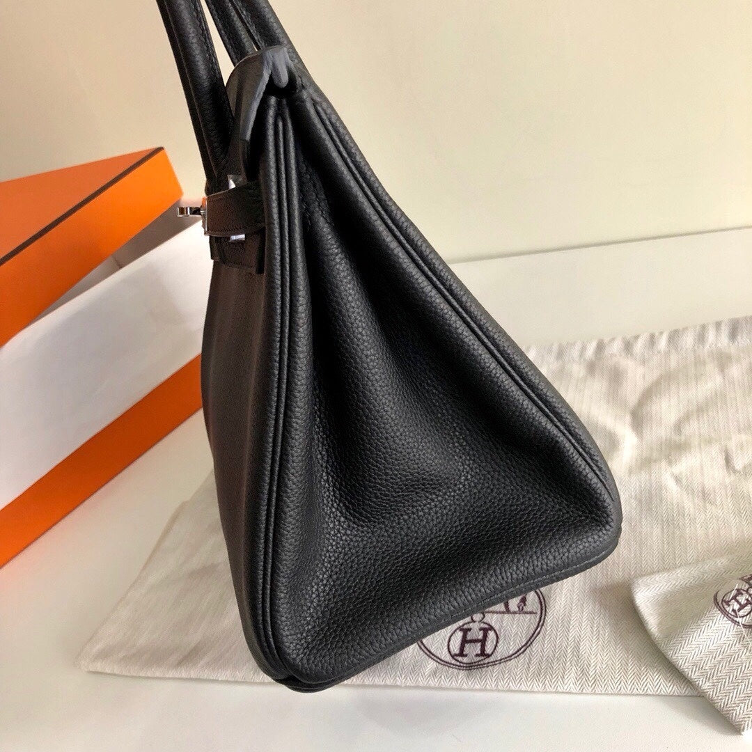 Bolsa Satchel Couro Preto Alça Dupla