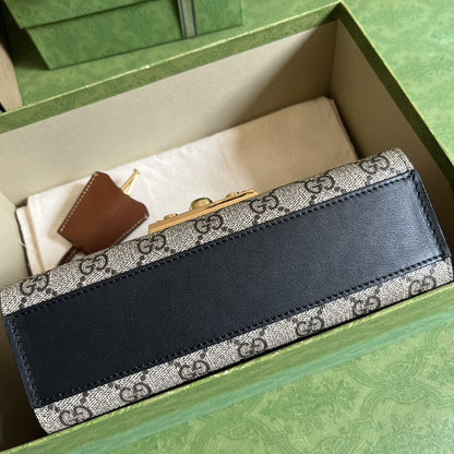 Bolsa Shoulder Couro Padrão Quadriculado Marrom Fechamento Cadeado Médio