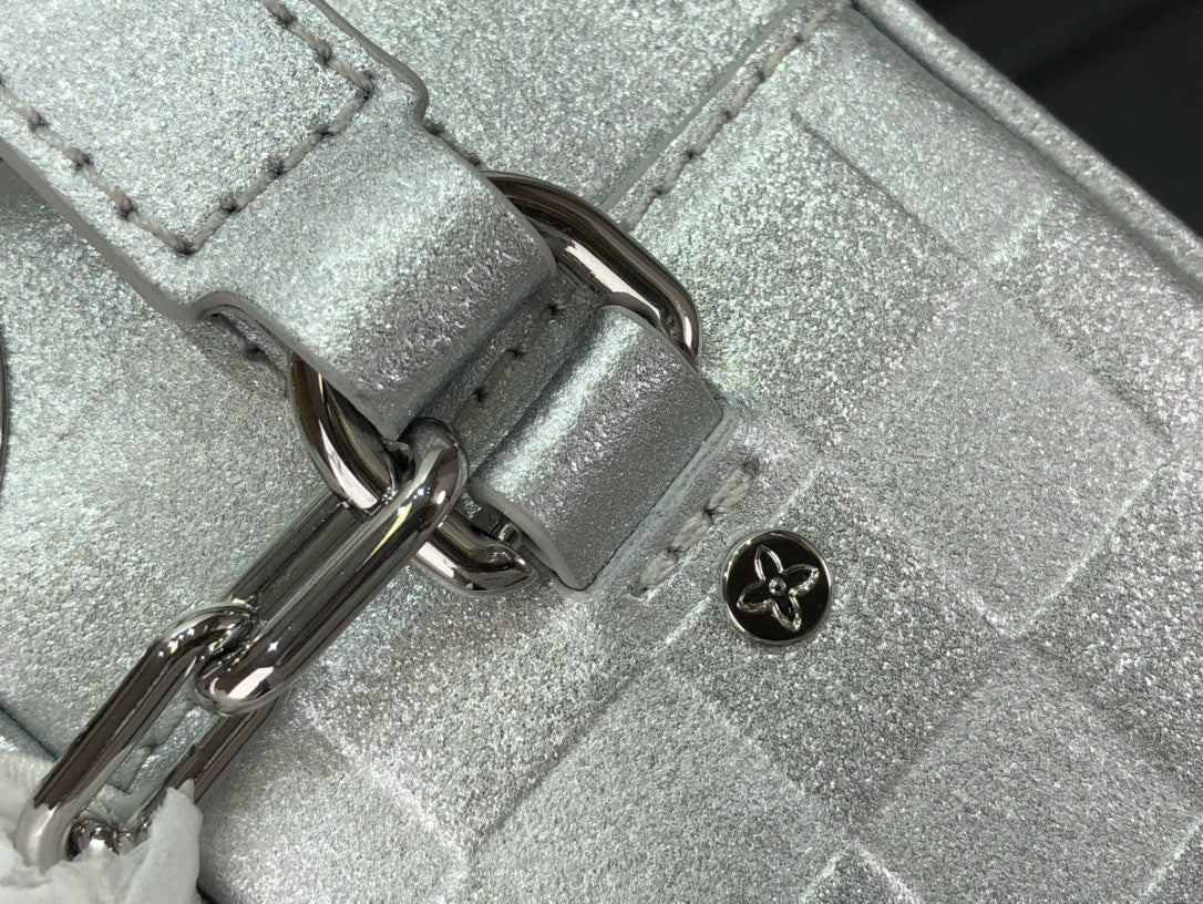Bolsa Shoulder Pequena Glitter Prata