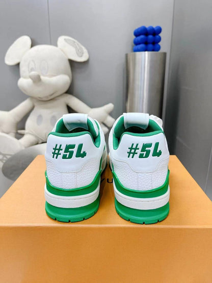 Tênis Couro Branco Detalhe Verde