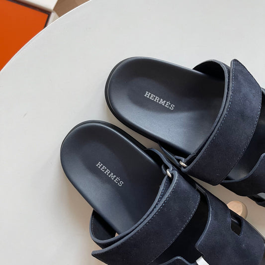 Hermès Chypre Suede - Azul marinho