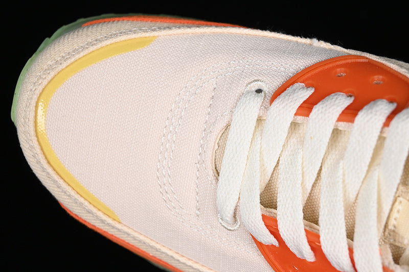 Tênis Runner Mesh Bege Detalhes Laranja e Verde