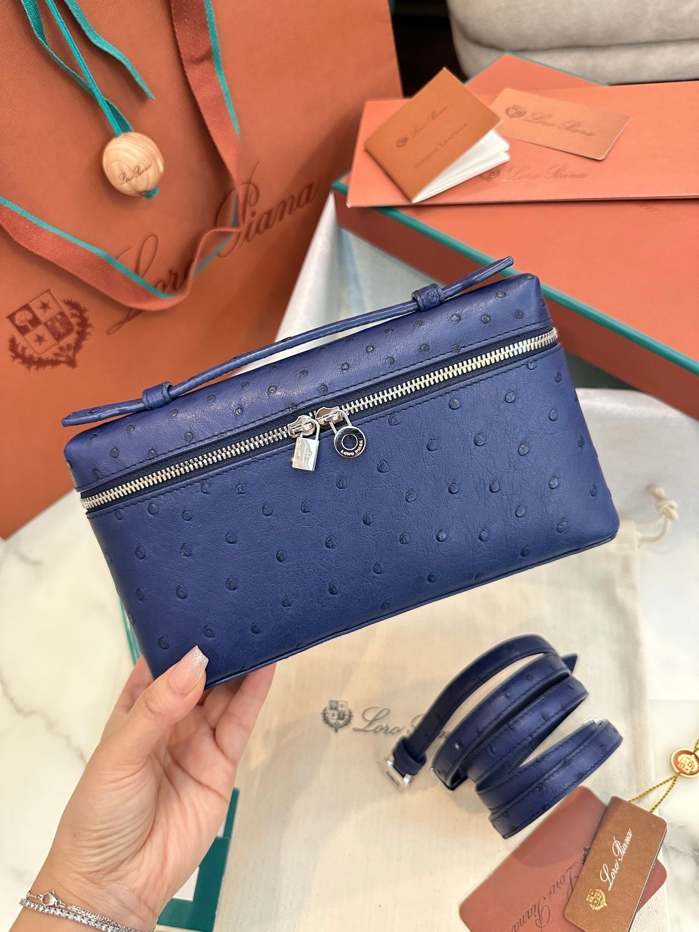 Bolsa Couro Azul