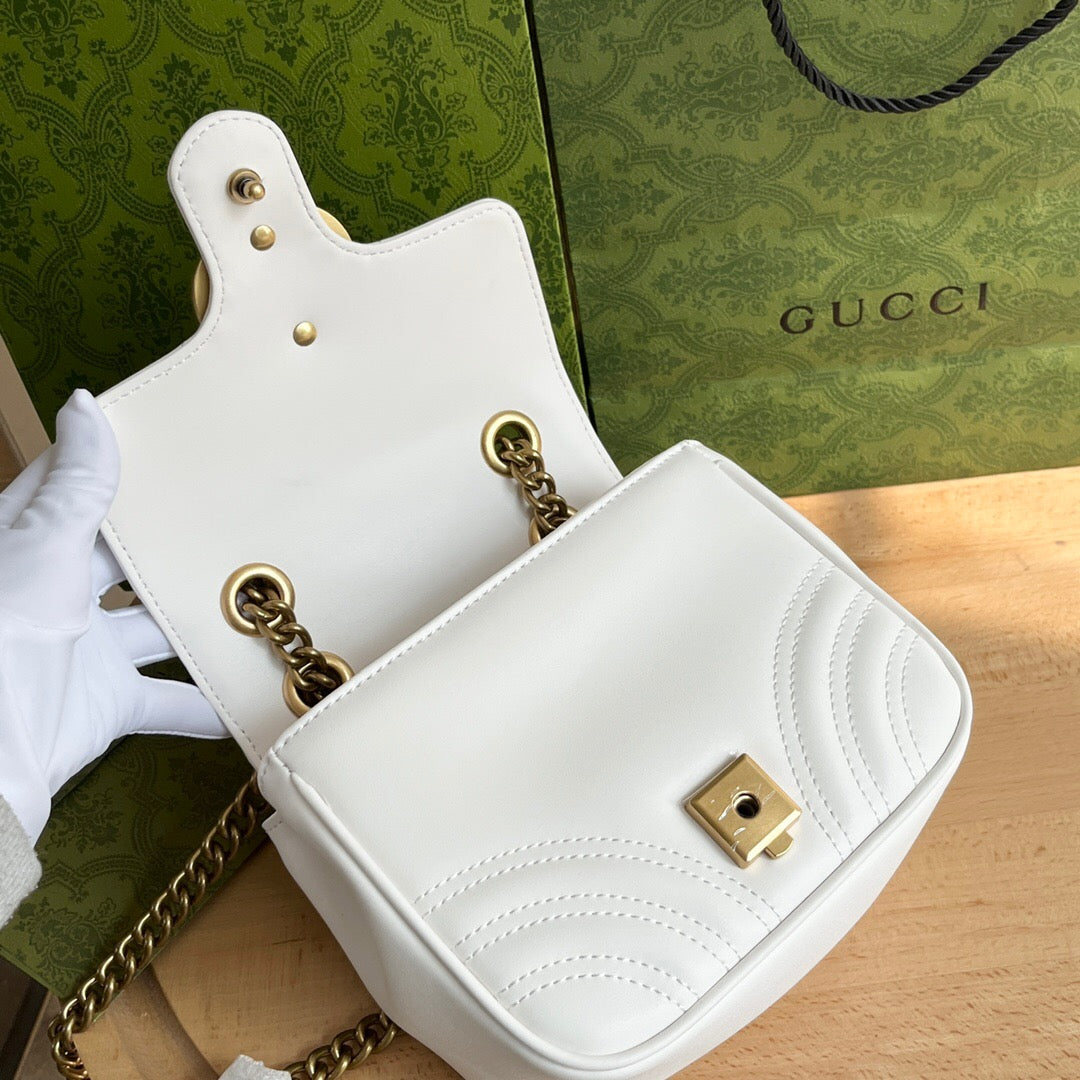 Bolsa Ombro Mini Couro Matelassê Padrão Chevron Branco