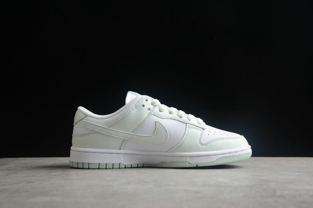 Tênis Skate Couro Cano Baixo Branco Verde Menta