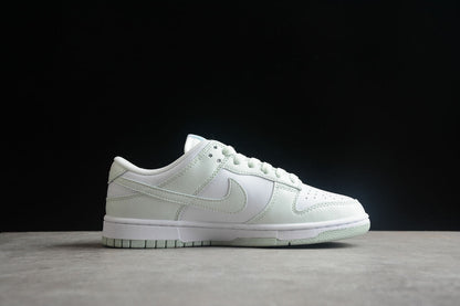 Tênis Skate Couro Cano Baixo Branco Verde Menta