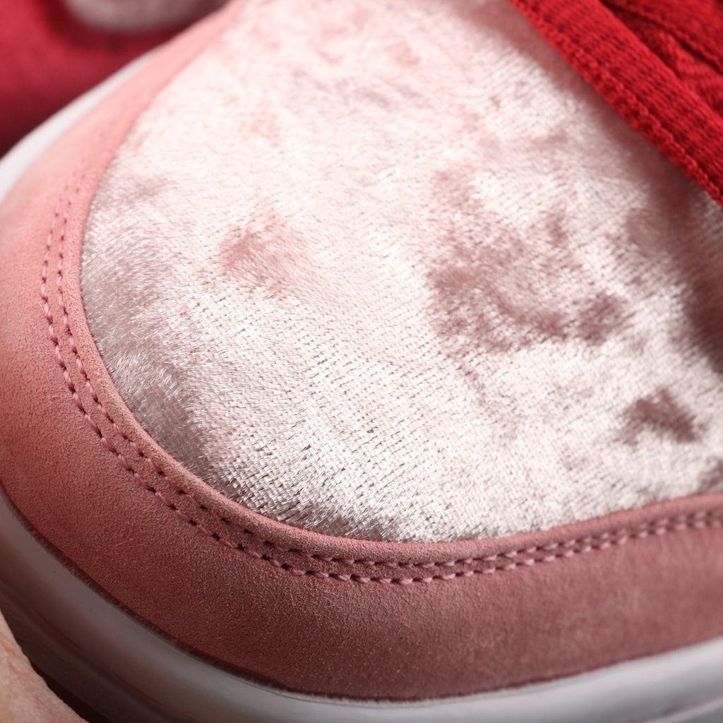Tênis Cano Baixo Skate Couro Rosa Padrão Corações