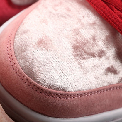 Tênis Cano Baixo Skate Couro Rosa Padrão Corações