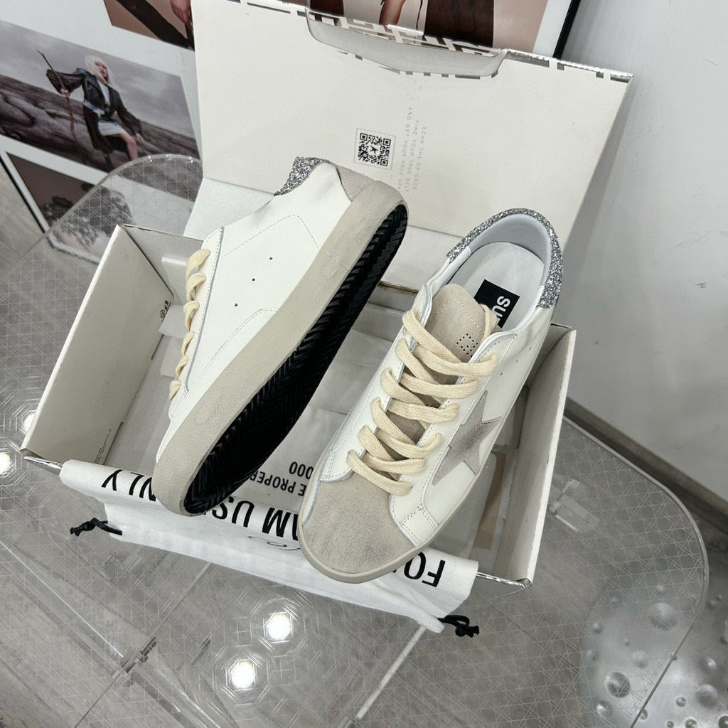 Tênis Couro Branco Solado Vintage Desgastado