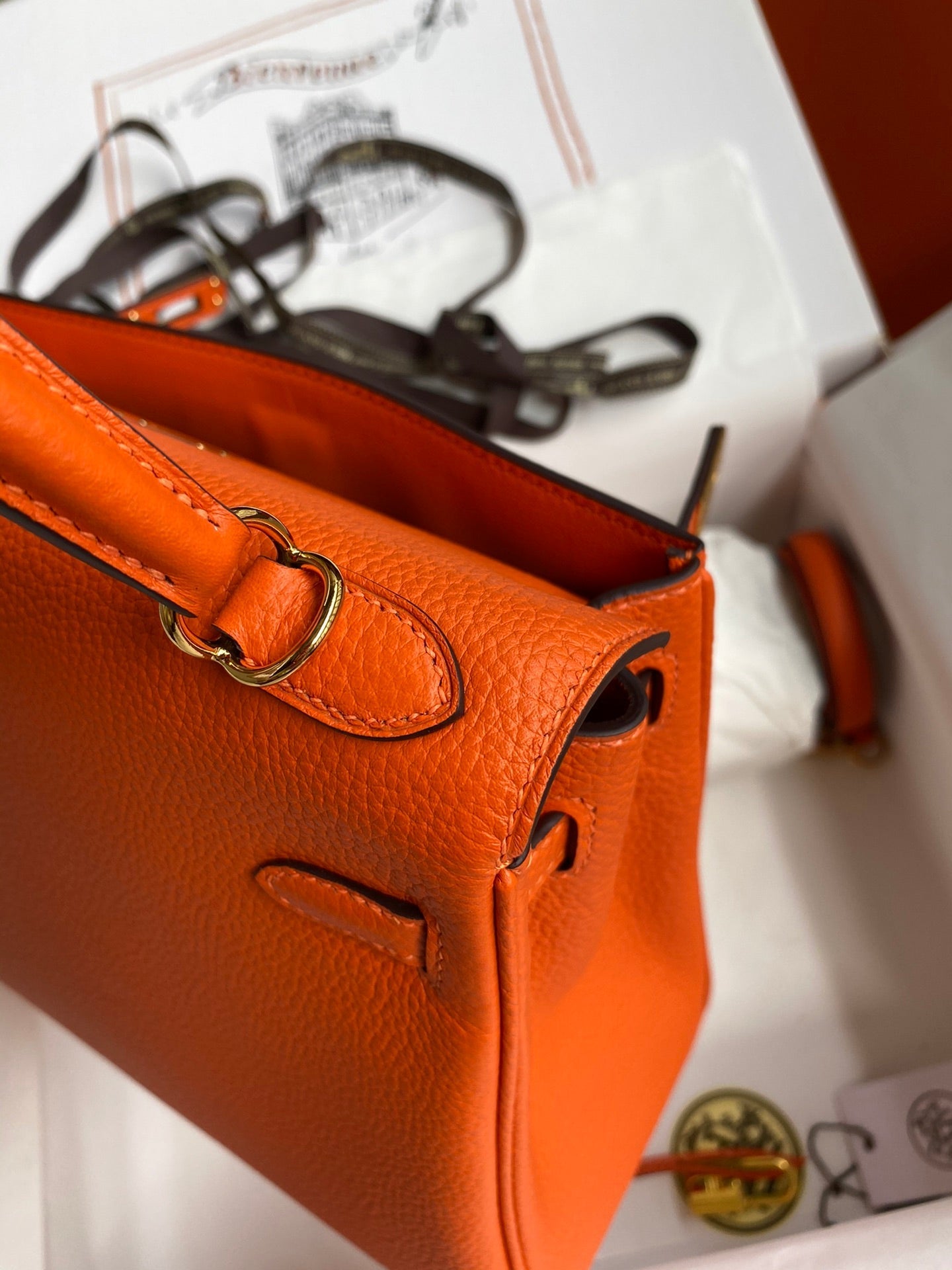 Bolsa Couro Laranja