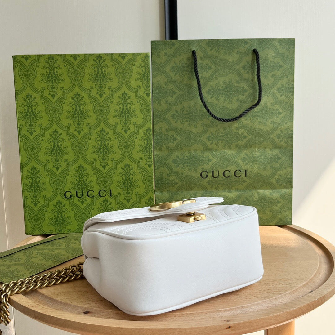Bolsa Ombro Mini Couro Matelassê Padrão Chevron Branco