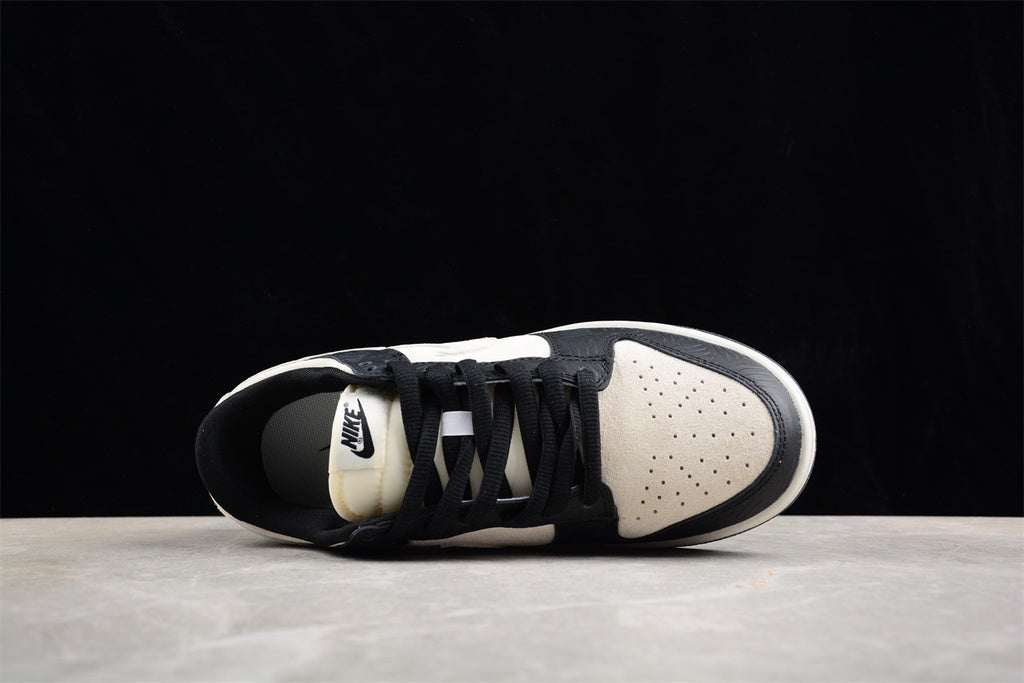 Tênis Cano Baixo Couro Bicolor Preto e Branco