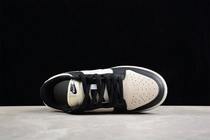 Tênis Cano Baixo Couro Bicolor Preto e Branco