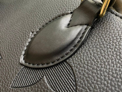 Bolsa Tote Couro Padrão Monograma Geométrico Marrom Tamanho Médio