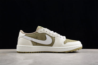 Tênis Cano Baixo Couro Olive com Detalhes Contrastantes