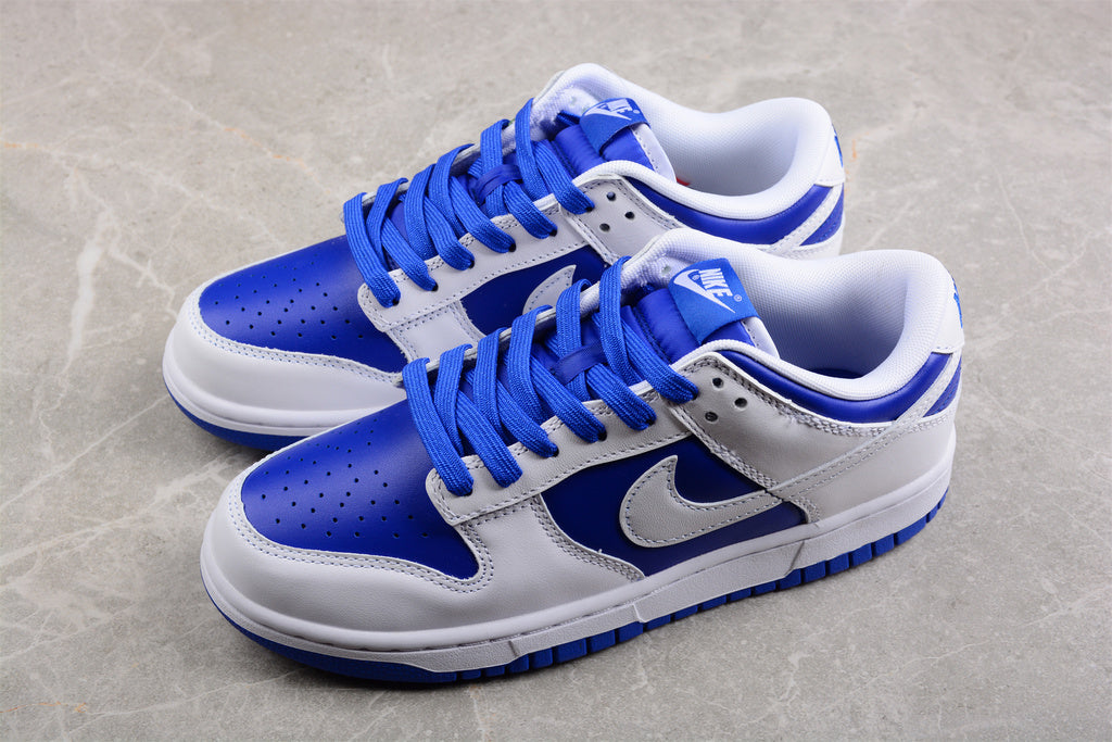 Tênis Cano Baixo Couro Branco Detalhe Azul Racer