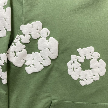 Moletom Algodão Verde Bordado Estampa Decorativa