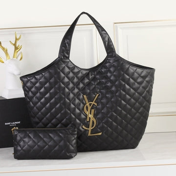 Bolsa Tote Couro Bege Estruturada 58cm