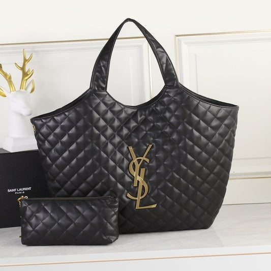 Bolsa Tote Couro Bege Estruturada 58cm
