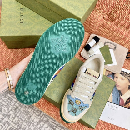 Tênis Couro Azul Detalhe Lateral