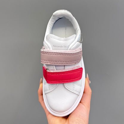 Tênis Couro Branco Detalhe Rosa Infantil