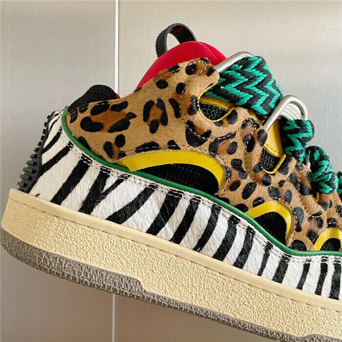 Tênis Couro Animal Print Solado Robusto
