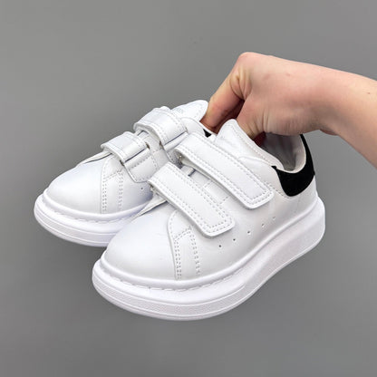 Tênis Infantil Couro Branco com Detalhe Preto