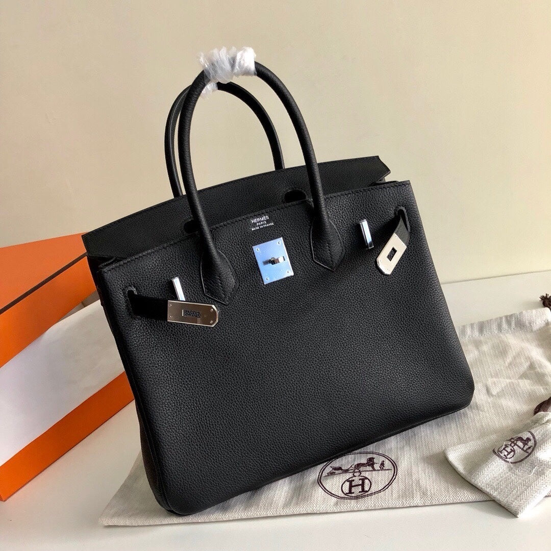 Bolsa Satchel Couro Preto Alça Dupla